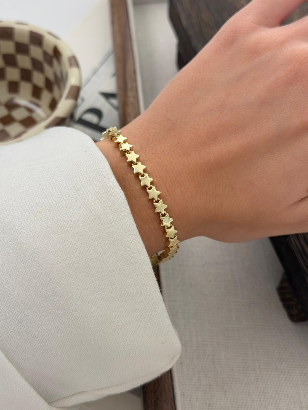 Series Gold Plated Color Sequential Star Pattern Women's Bracelet